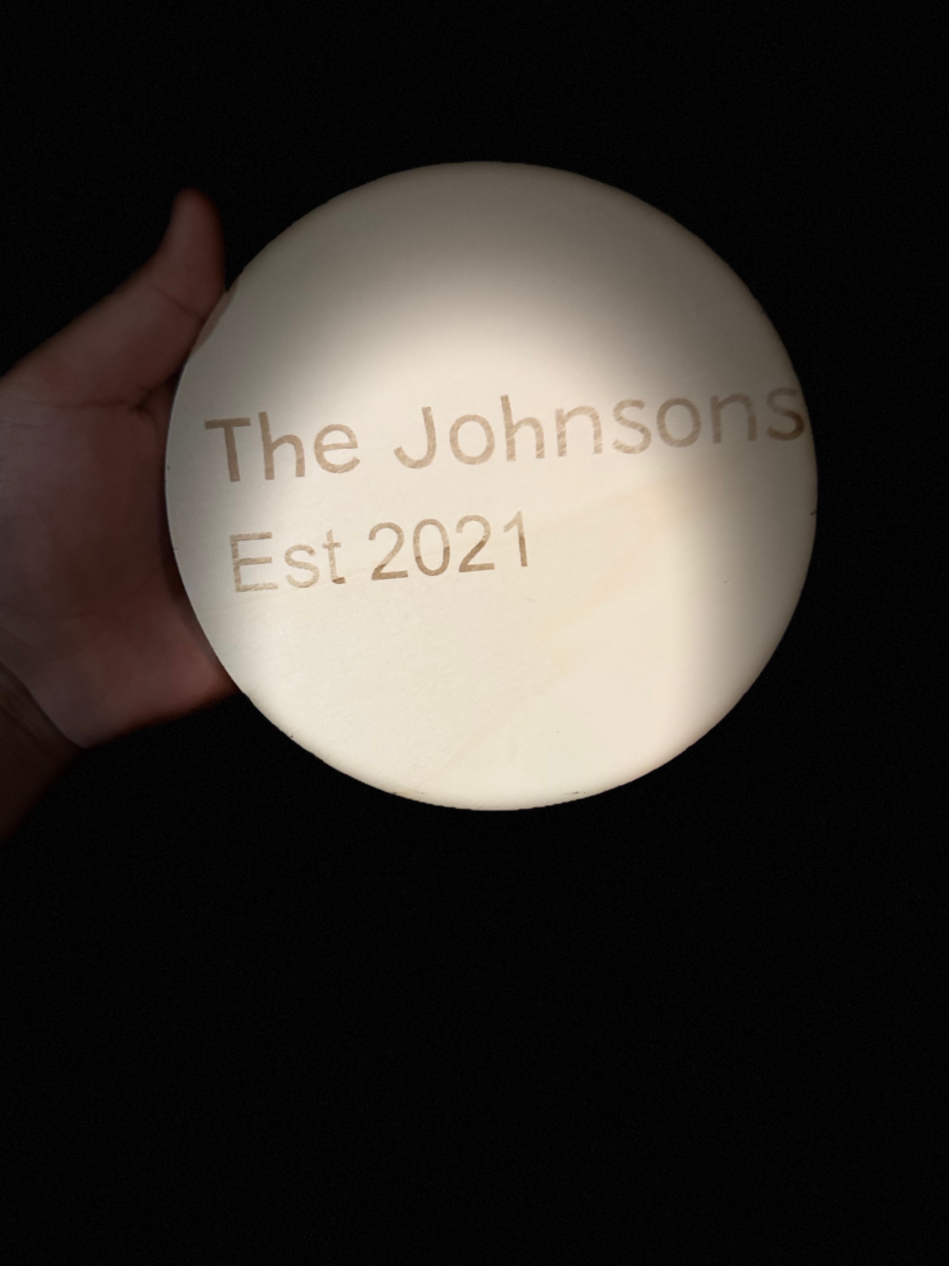 Custom family name engraved sign