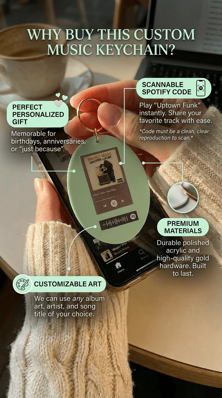 Custom Glasscode Spotify Keychain - Orgingrain.co