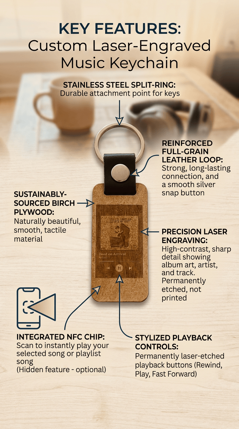 Custom nfc chip tag music keychain - Orgingrain.co