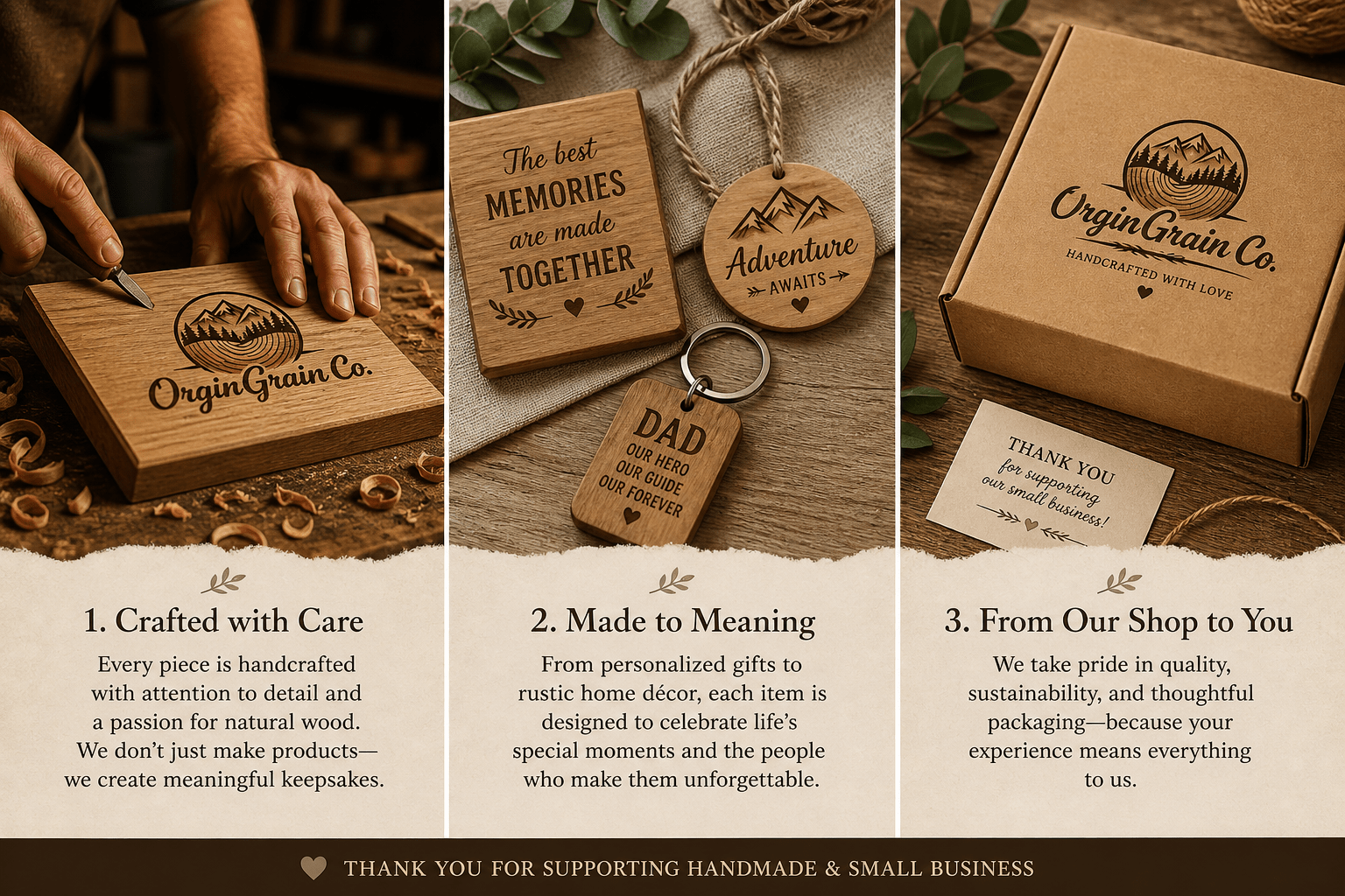 Custom Wood Engraving Accessories | Handmade Natural Wood Gifts - Orgingrain.co