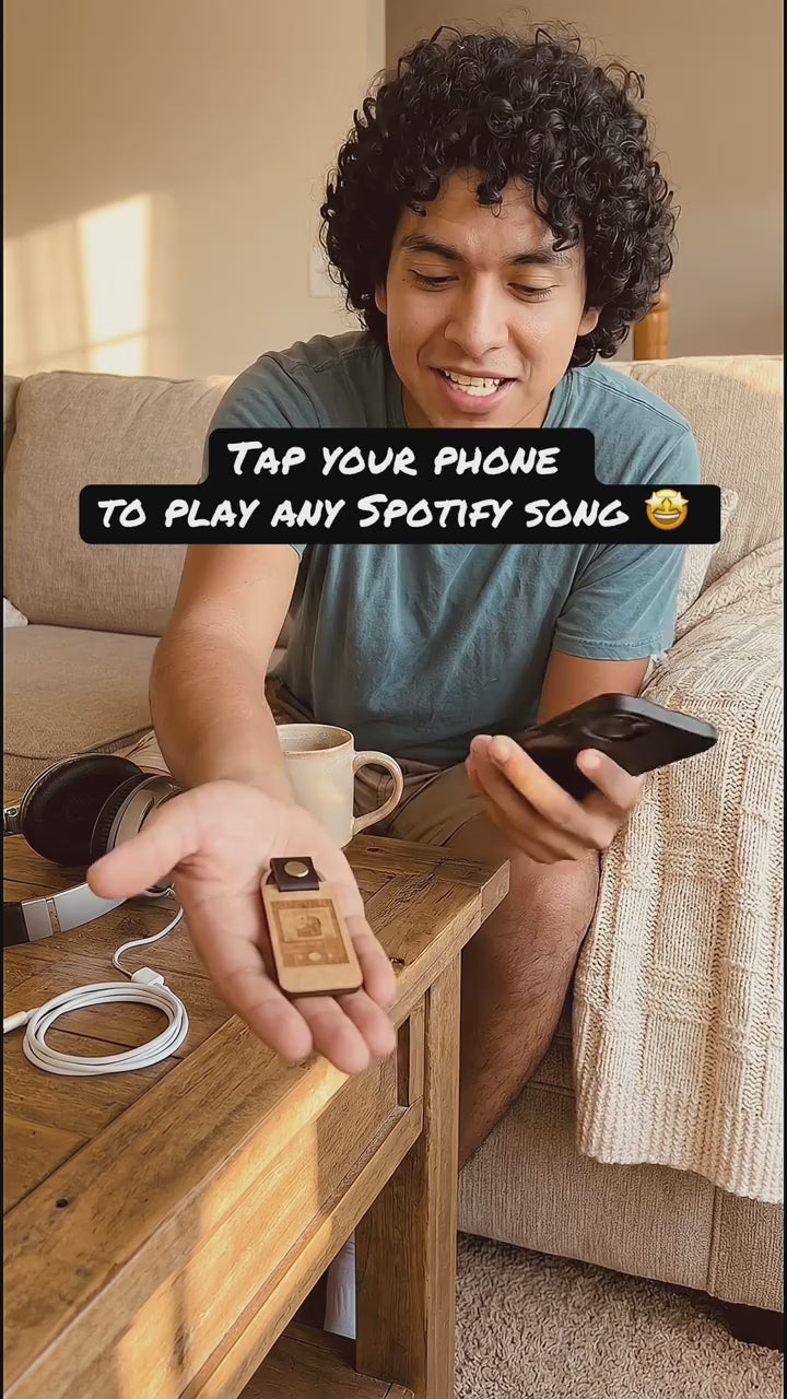 Custom Wood NFC Spotify Keychain — Tap to Play Any Song 🎵🪵